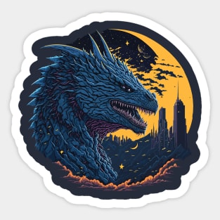 Godzilla King of the Monsters at Night Time Sticker